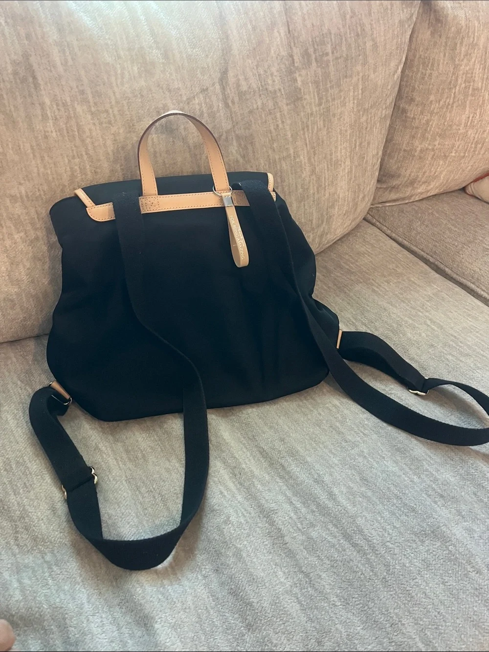 Kate Spade Black Backpack with Tan Trim